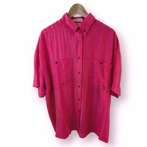 Vintage Compagnie International Express Silk Button Down Blouse Pink Large
